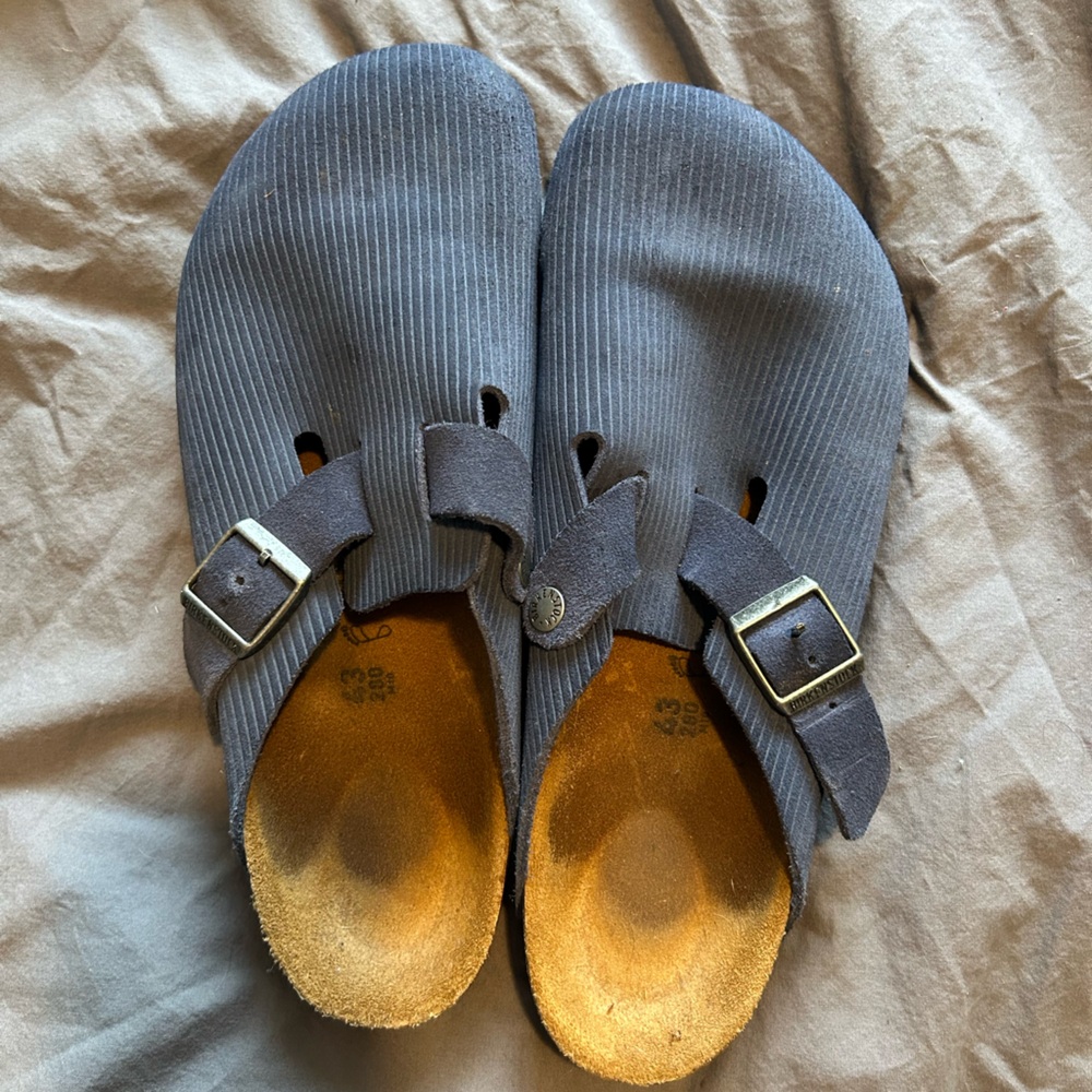 Birkenstock clogs blue suede Size 43 open foot